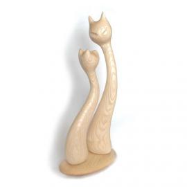 Скульптура Кот с кошкой светлые