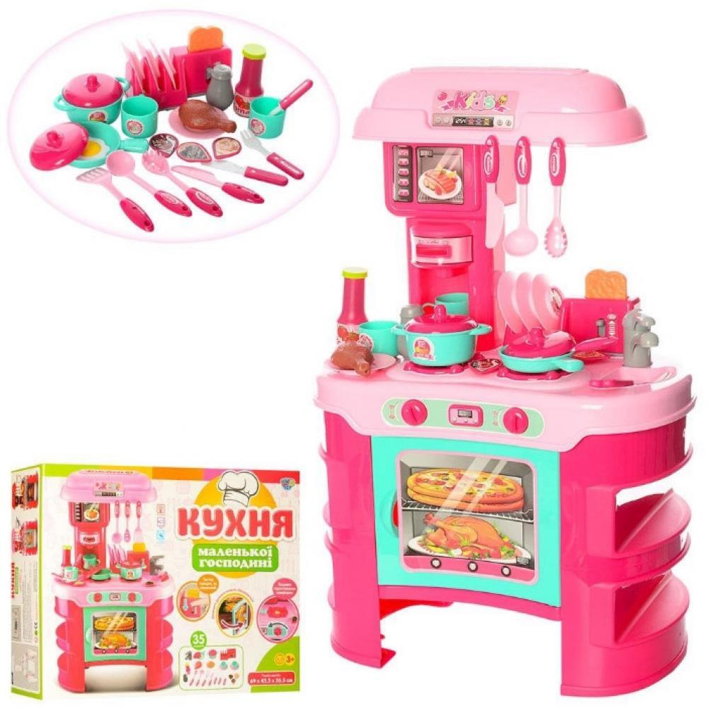 Детская игрушечная кухня 008-908 с посудой Розовый