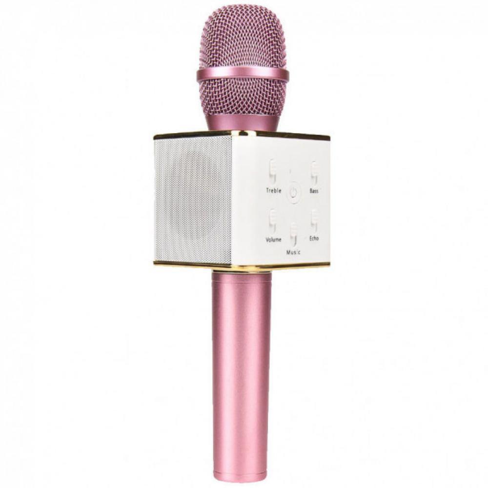 Караоке микрофон с колонкой Q7 беспроводной Q7Pink