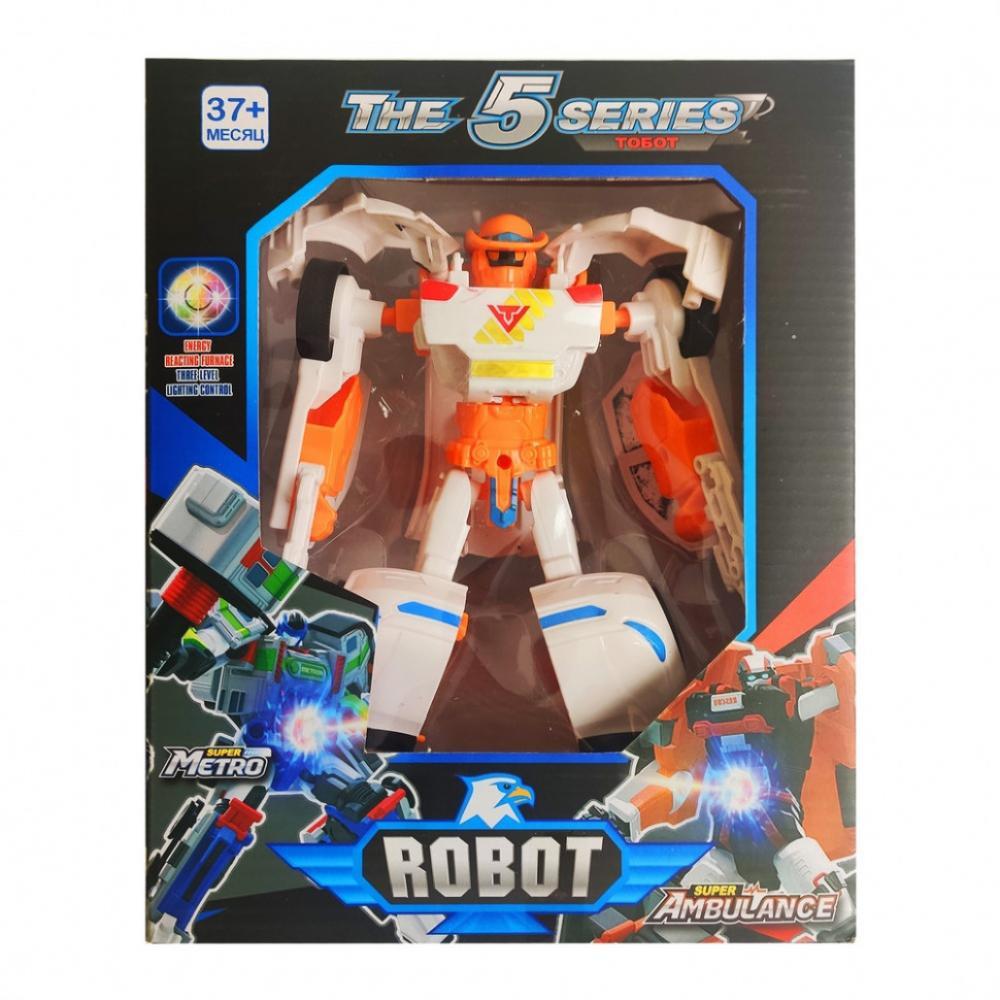 Детский робот-трансформер BW339 ТОБОТ пластиковый Оранжево-белый 