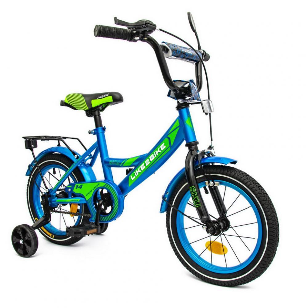 Велосипед детский 2-х колесный 14'' 211401Like2bike Sky, голубой, рама сталь, со звонком
