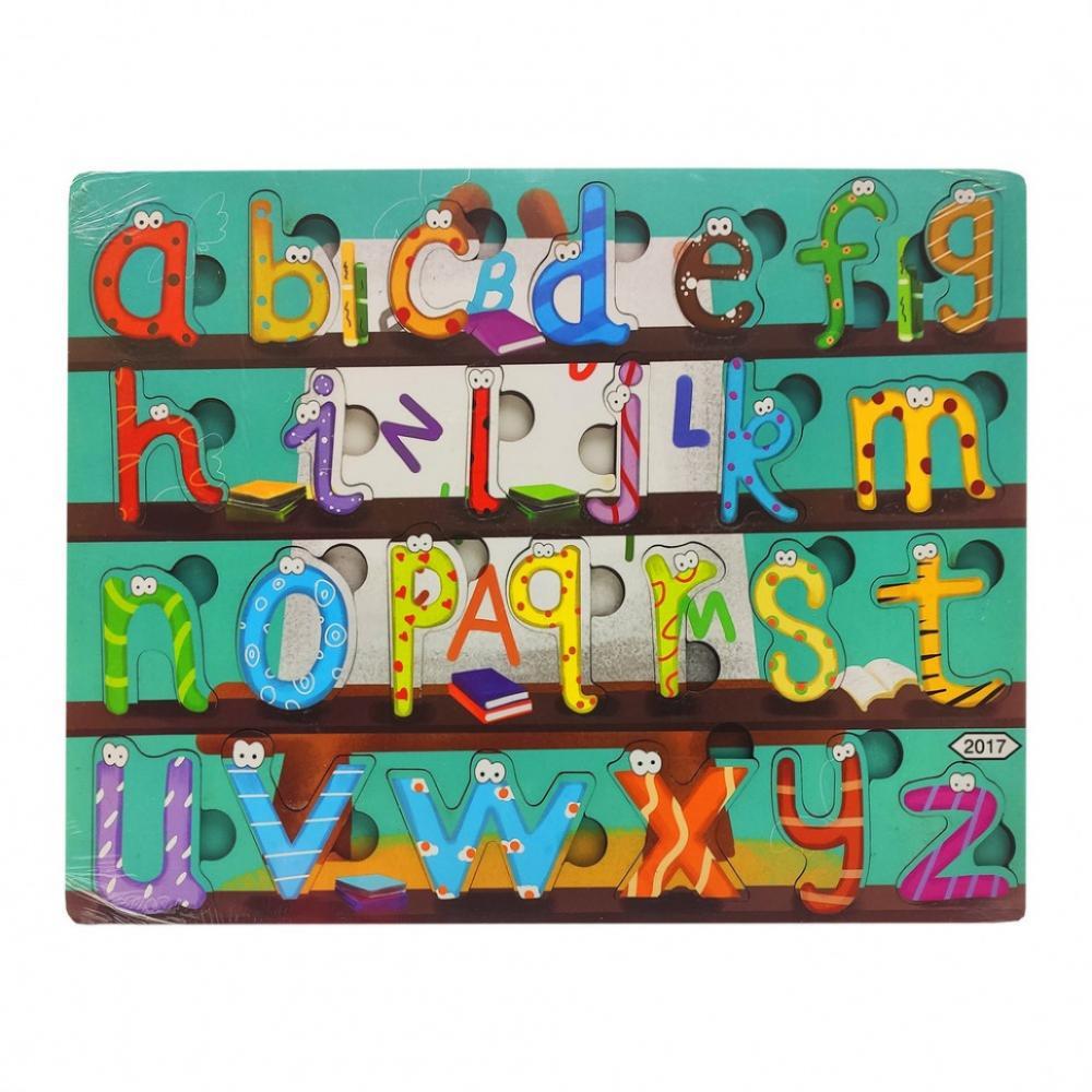 Деревянная игрушка Пазлы MD 2561-2001/24, 30*22 см Английский алфавит с глазками