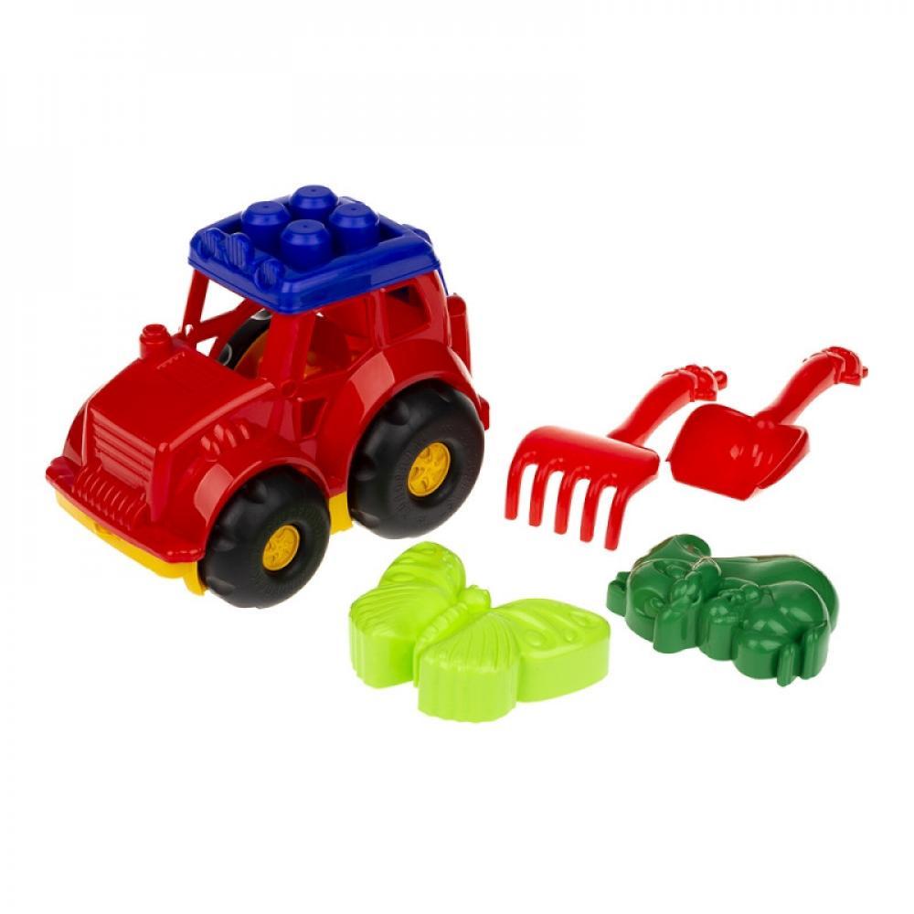 Песочный набор Трактор Кузнечик №2 Colorplast 0213 Красный