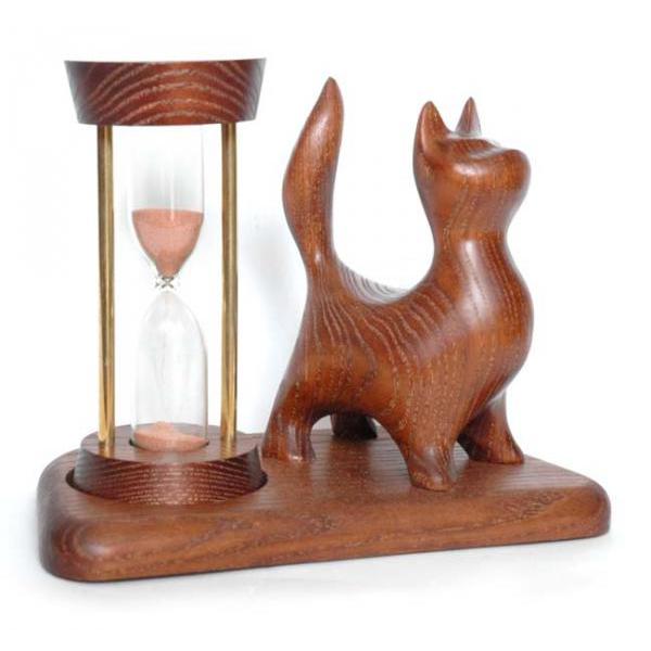 Песочные часы со скульптурой Кот стоящий