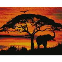 Алмазна мозаїка Африканський захід сонця Strateg FA40284 40х50 см