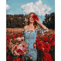 Картина по номерам. Brushme Красавица в цветущем поле GX36959