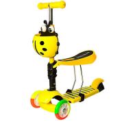 Самокат-біговів дитячий JR 3-054-H триколісний з багажником Жовтий