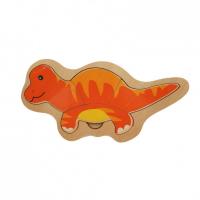 Дерев'яна іграшка Пазли MD 2283 Динозавр оранжевий