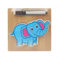 Дерев'яна іграшка Пазли MD 2525 маркер, дошка для малювання Слон