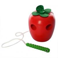Дитяча розвиваюча іграшка Шнурівка MD 0494 дерев'яна Яблуко