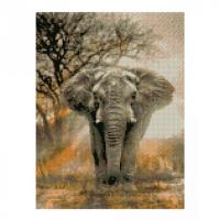 Алмазна мозаїка Могутній слон Strateg HX205 30х40 см