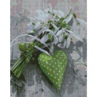 Алмазна мозаїка «Зелене серце» Strateg FA40801 40х50 см