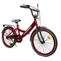 Велосипед дитячий 2-х колісний 20'' 212001 RL7T Like2bike Sky, бордовий, рама сталь, зі дзвінком