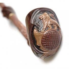 Трубка для куріння Гусар зі шкірою фігурний Лев на кулі