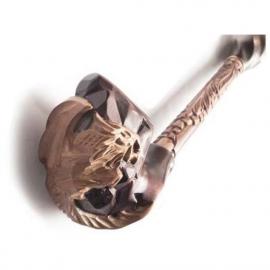 Трубка для куріння Гусар зі шкірою фігурний Дракон на каменях