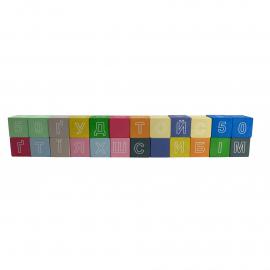 Дерев'яні кубики кольорові з буквами 11223