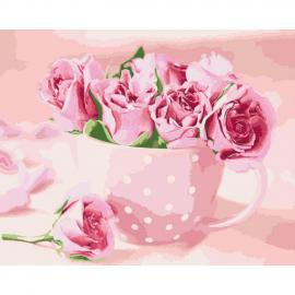 Картина по номерам. Цветы Чайные розы KHO2923