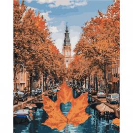 Картина по номерам. Городской пейзаж Яркий Амстердам 40*50см KHO3536