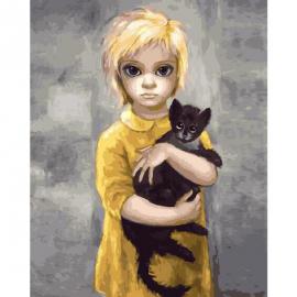 Картина за номерами. Brushme Дочка з котиком. Маргарет Кін GX29281