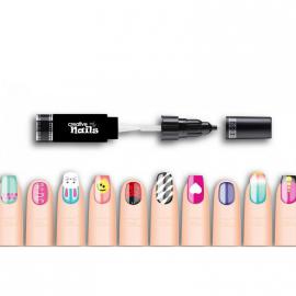 Лак-олівець для нігтів дитячий Creative Nails на водній основі 2 кольори чёрній + білий