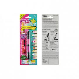 Лак-олівець для нігтів дитячий Creative Nails на водній основі 2 кольори рожевий + фіолетовий