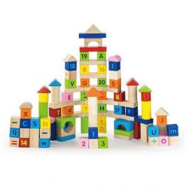Набір кубиків Viga Toys Алфавіт і числа 100 шт., 3 см 50288