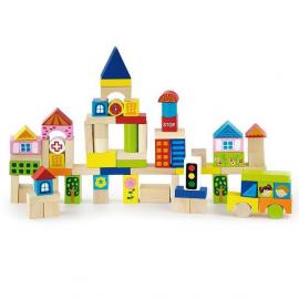 Набір будівельних блоків Viga Toys Місто, 75 шт., 3 см 50287