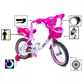 Дитячий велосипед Disney Girls Pink White 16 з музикою і світлом