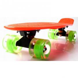 Скейт Penny Boarde Orange Сяючі колеса