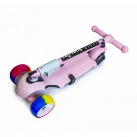 Самокат Scooter 3в1 Pink зі складною ручкою, світлом і музикою! Смарт-колеса!