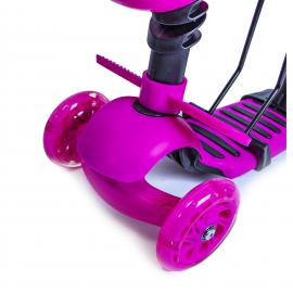 Самокат Scooter Бджілка 5in1. Холодне серце. Pink. зі світлом і музикою!