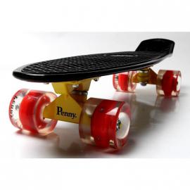 Penny Board. Black. Сяючі червоні колеса.