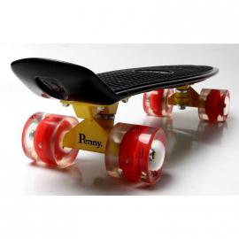 Penny Board. Black. Сяючі червоні колеса.