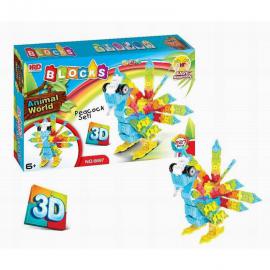 3D-конструктор Animal World - Попугай, 227 деталь