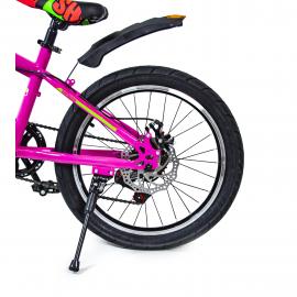 Велосипед 20 SHENGDA Рожевий V20, Ручний та Дисковий Гальмо