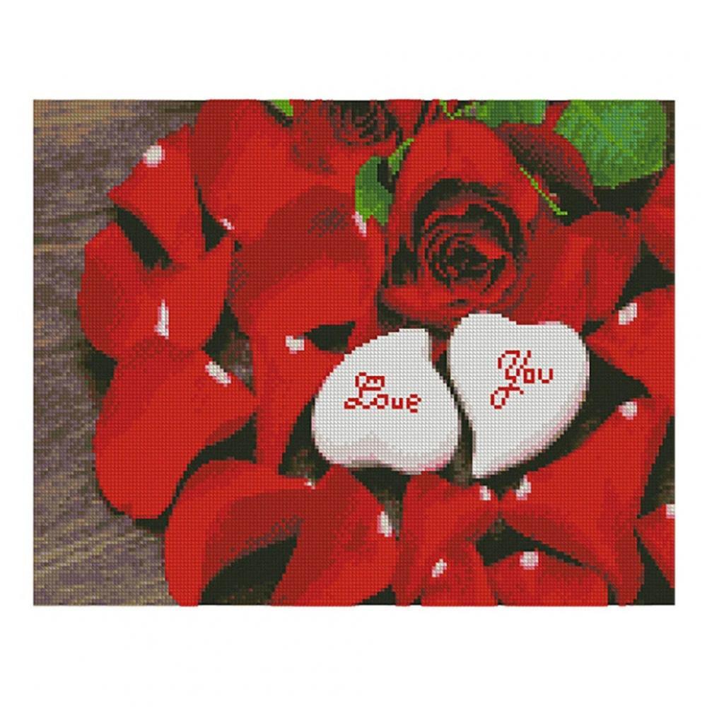 Алмазна мозаїка Червоні троянди кохання Strateg FA11871 40х50 см