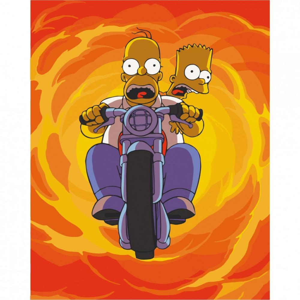 Картина за номерами Гомер та Барт на байку Art Craft 10286-AC 40х50 см