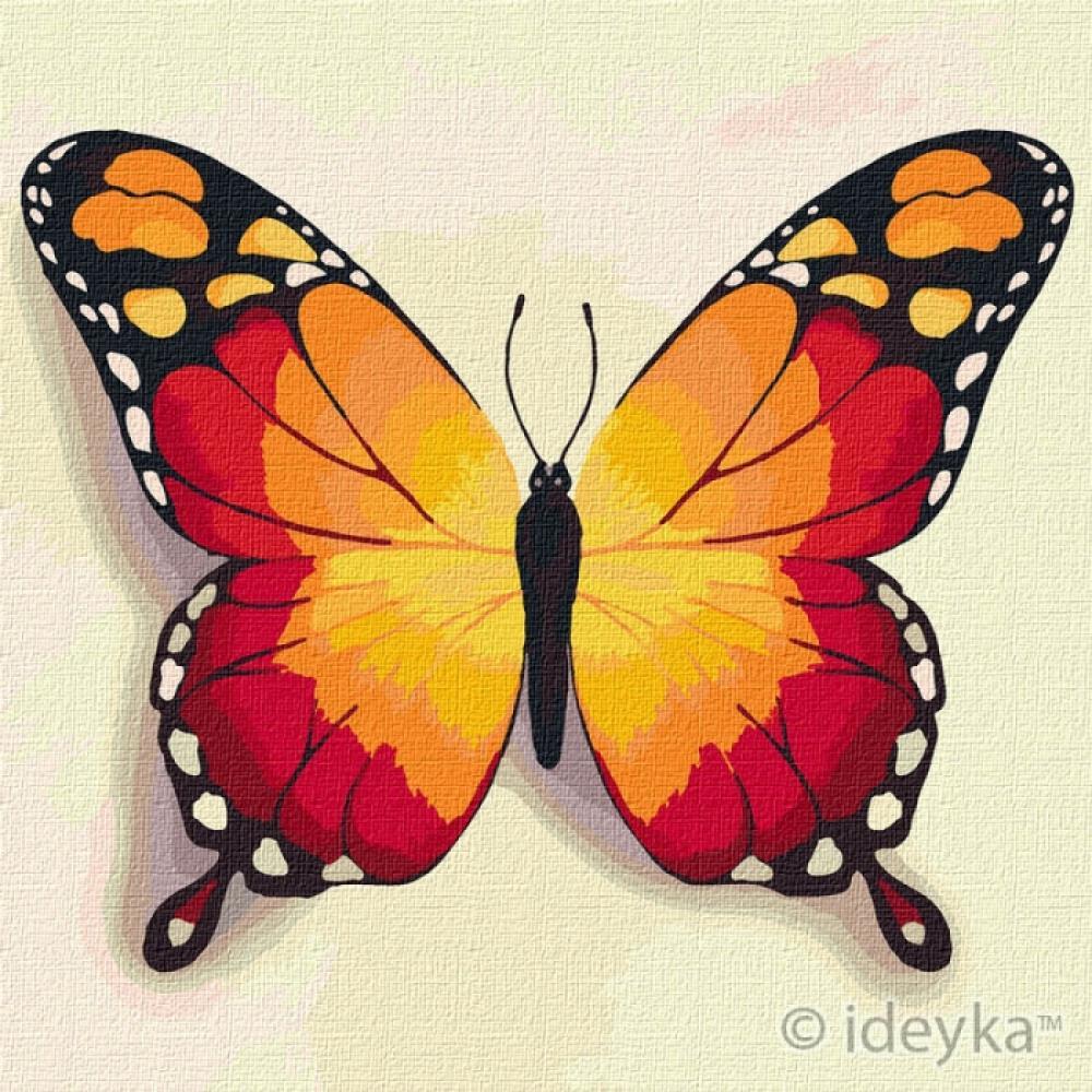 Картина за номерами Ідейка Помаранчевий метелик 25х25 KHO4210