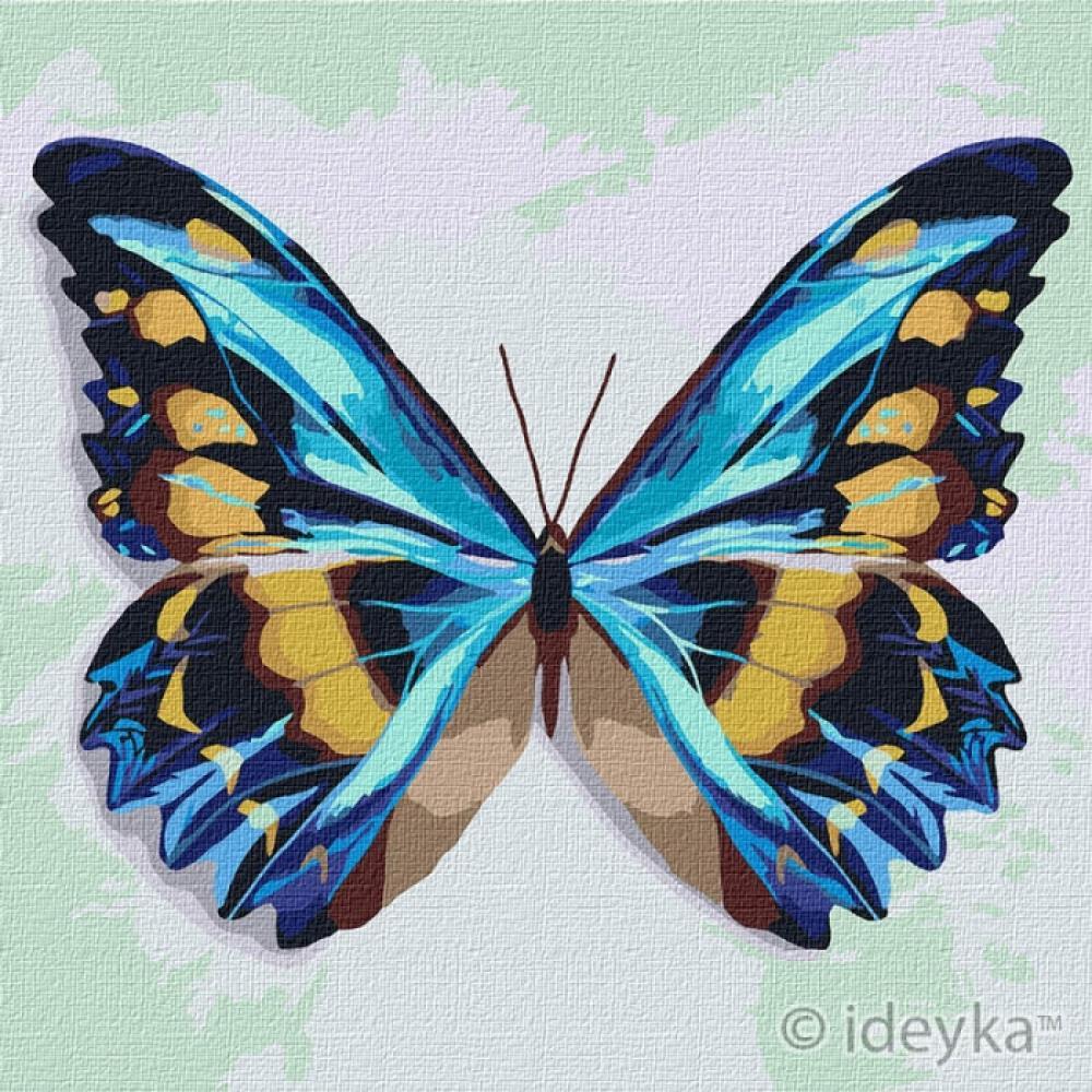 Картина за номерами Ідейка Блакитний метелик 25х25 KHO4207