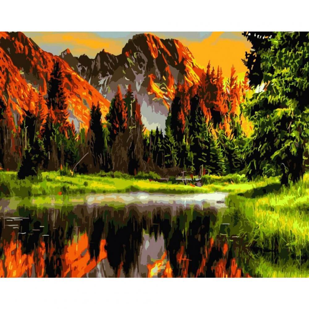 Картина за номерами. Brushme Захід сонця в гірській долині GX3348, 40х50 см