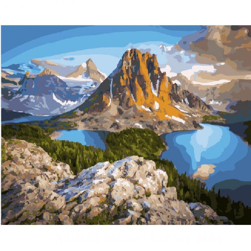 Картина за номерами. Rainbow Art Озеро в горах GX21610-RA