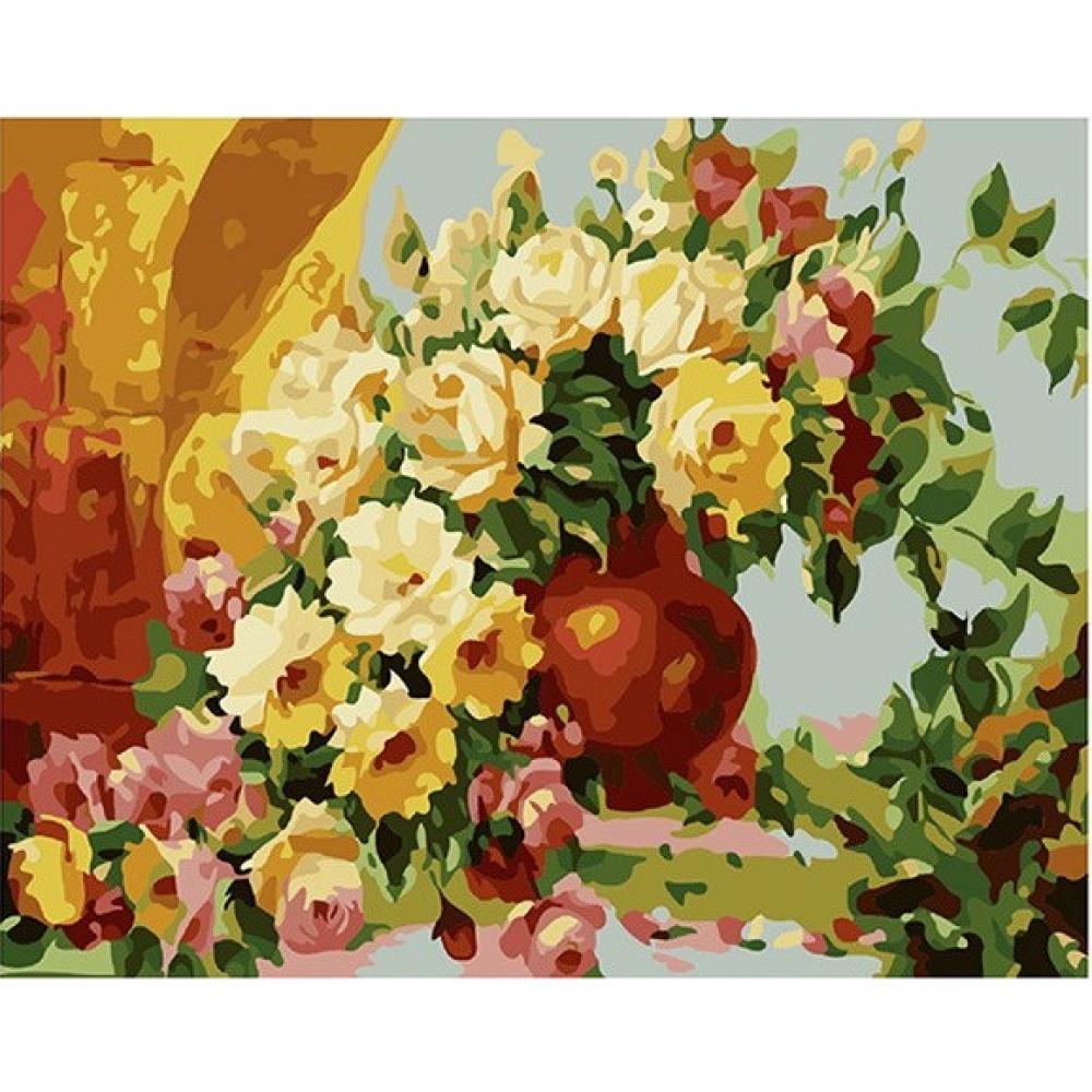 Картина по номерам. Brushme Цветы в вазе на столе GX7265