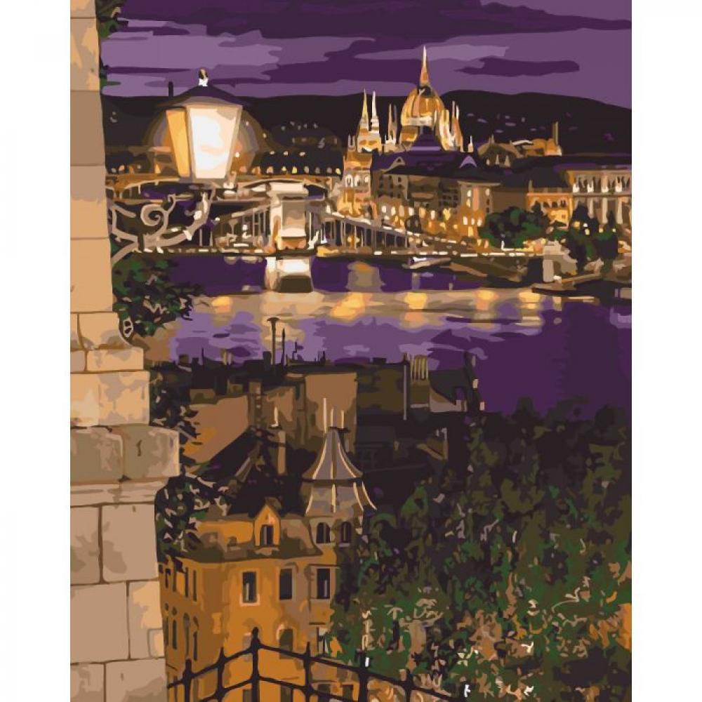 Картина за номерами. Міський пейзаж Магічні фарби Будапешта KHO3534, 40*50 см