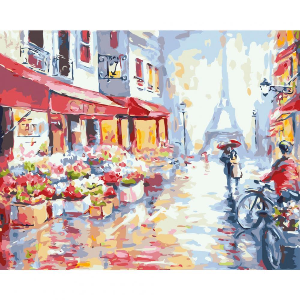 Картина за номерами. Brushme Квіткова вулиця в Парижі GX7959, 40х50 см