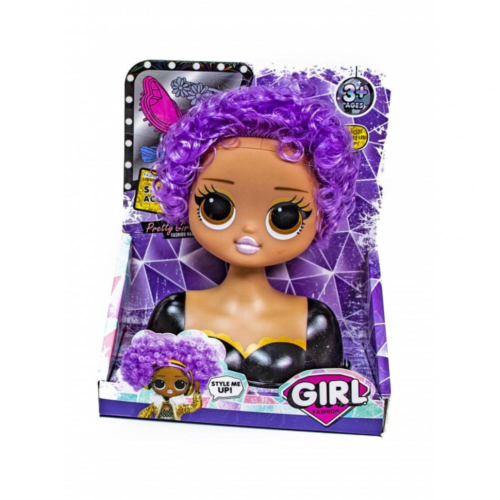 Игрушечная кукла для причесок и мейкапа LOL LK1071, 4 вида Фиолетовые волосы