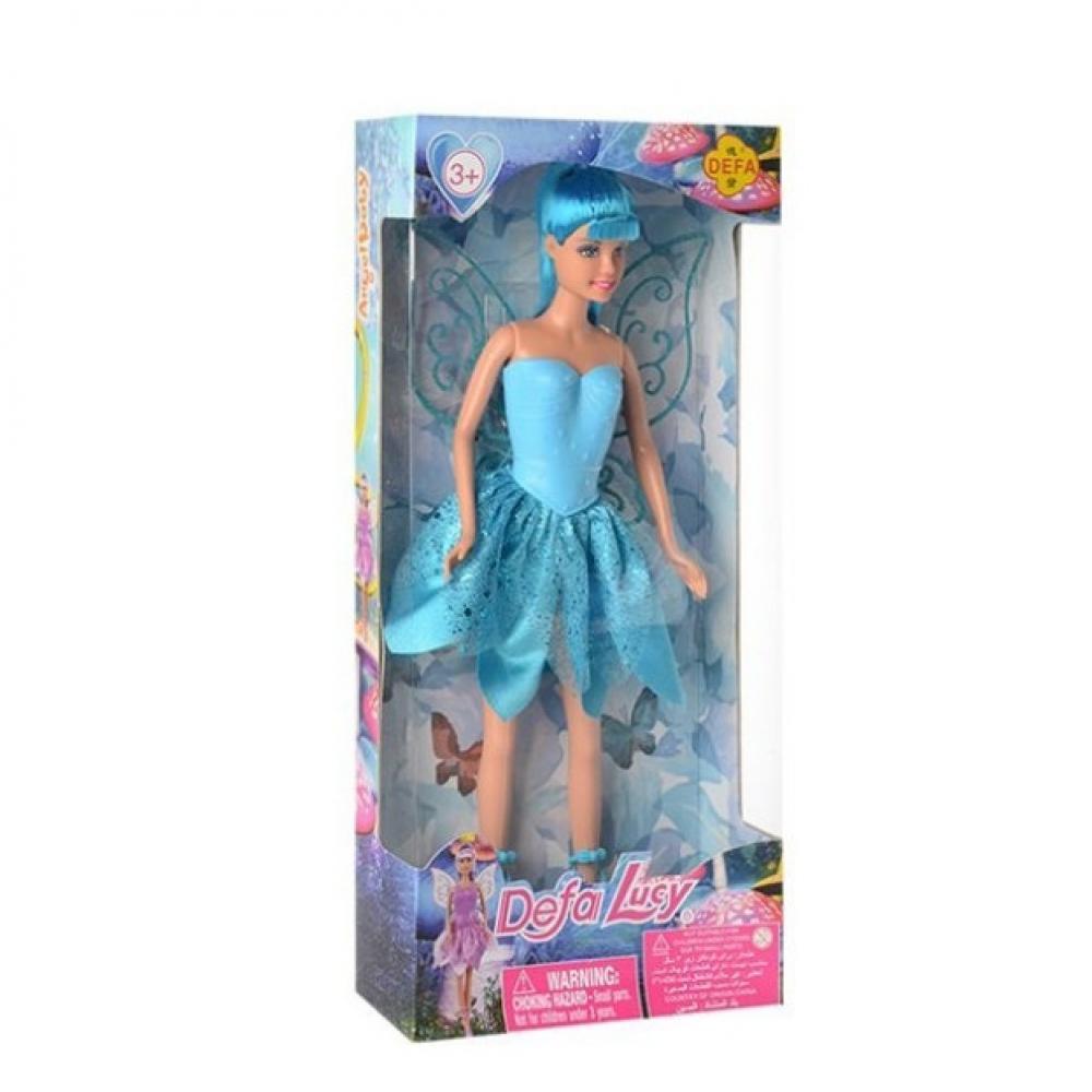 Кукла DEFA 8324 фея, с крыльями 29 см Синий