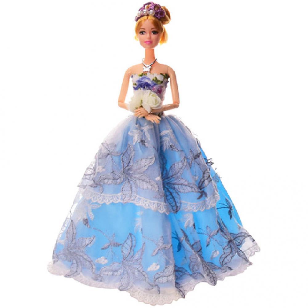 Кукла в бальном платье YF1157G на шарнирах, 29 см Голубой