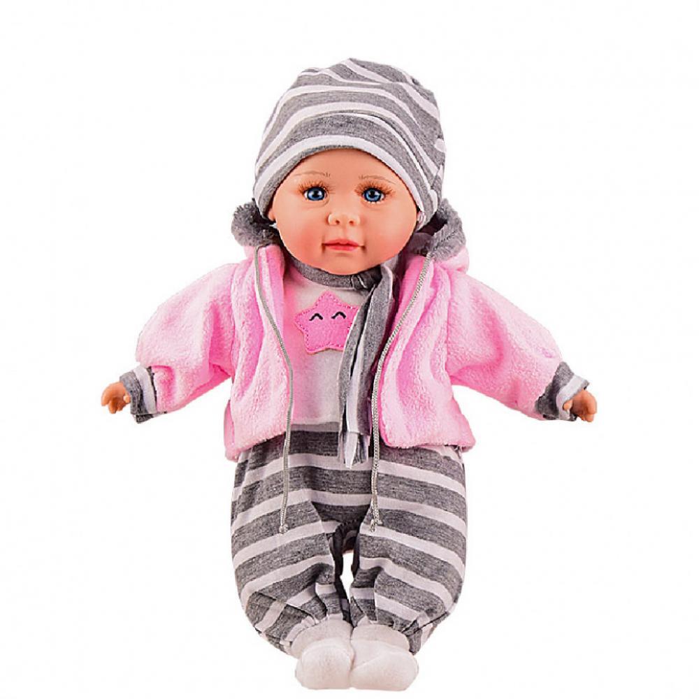 Пупс мягконабивной Чудо малюк PL-520-1601ABCD, 37 см Розовая полоска