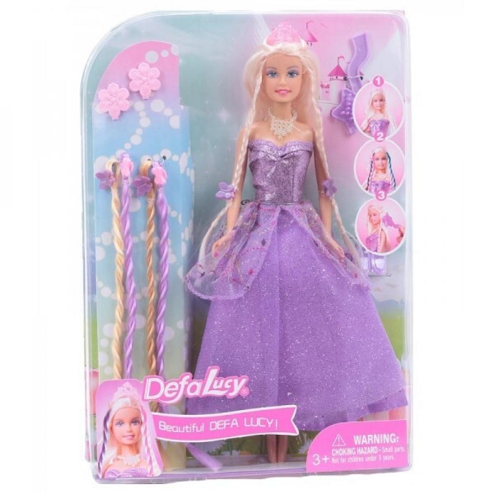 Лялька типу Барбі в сукні DEFA 8182 з аксесуарами Фіолетовий