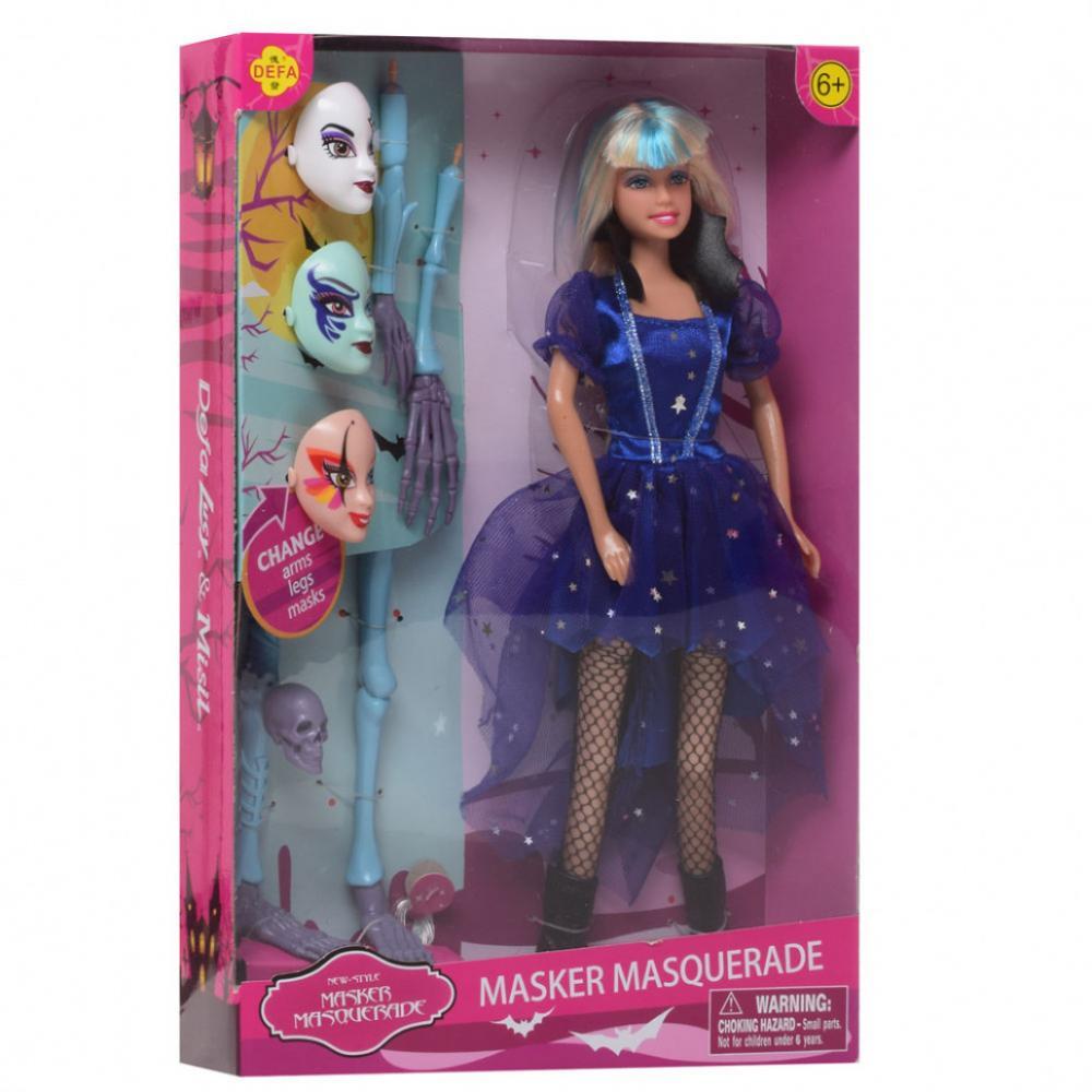 Кукла типа Барби Ведьма DEFA 8397-BF с масками Голубой 